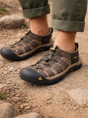 USED Keen Men's Brown and Black Outdoor Sandals